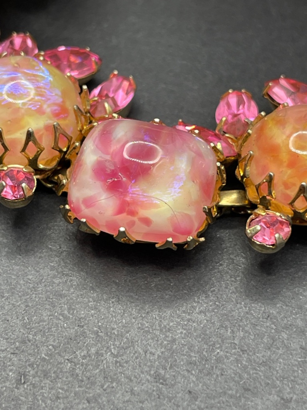 Art glass bracelet vintage size 8.25 B46 - Picture 4 of 8